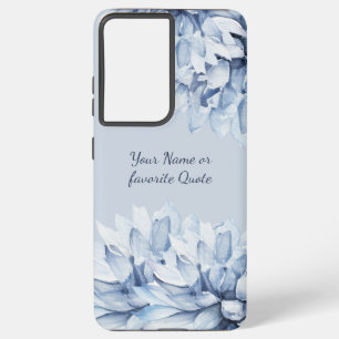 Personalised Modern Floral Dusty Blue Samsung Galaxy Case