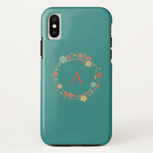 Personalised Modern Floral Garland iPhone XS Case