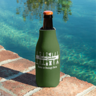 Personalised Modern Forest Green Master Gardener Bottle Cooler