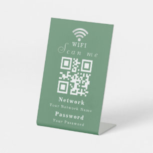 Personalised Modern Forest Green WiFi Sign