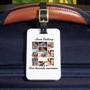 Personalised Modern Friends 10 Photo Collage  Luggage Tag