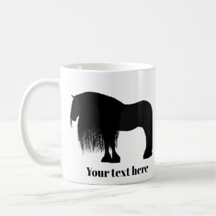 Personalised Modern Friesian Horse Illustration  Coffee Mug