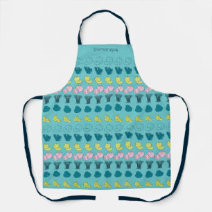 Personalised Modern Fruit & Veggie Print Apron