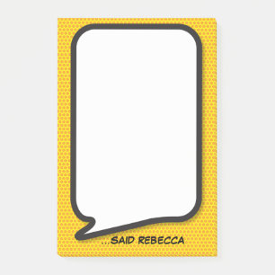 Personalised Modern Funny Speech Bubble Post-it Notes