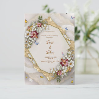 [Personalised] Modern Garden Wedding Invitation