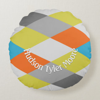 Personalised Modern Geometric Pattern Round Cushion