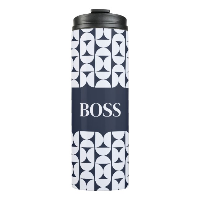 Personalised Modern Geometric Thermal Tumbler (Front)