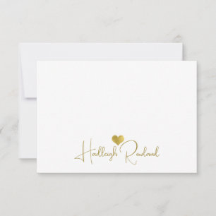 Personalised Modern Gold Handwritten Script Name Card