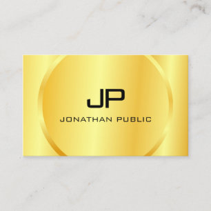 Personalised Modern Gold Look Monogram Elegant Business Card