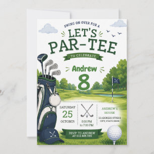 Personalised modern Golf Birthday Invitation