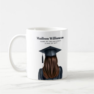 Personalised Modern Graduation Female Graduate Coffee Mug