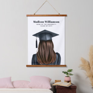 Personalised Modern Graduation Female Graduate Hanging Tapestry