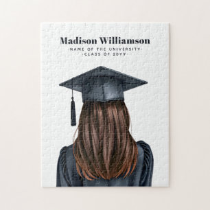 Personalised Modern Graduation Female Graduate Jigsaw Puzzle