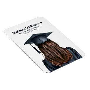 Personalised Modern Graduation Female Graduate Magnet