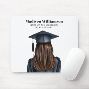 Personalised Modern Graduation Female Graduate Mouse Mat