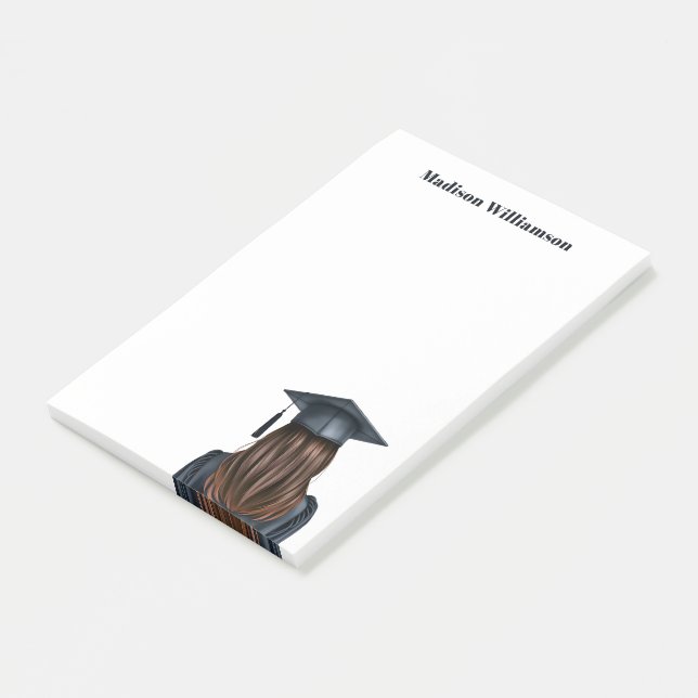 Personalised Modern Graduation Female Graduate Post-it Notes (Angled)