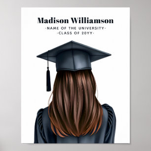 Personalised Modern Graduation Female Graduate Poster