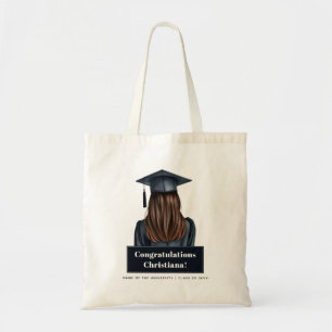Personalised Modern Graduation Female Graduate Tote Bag