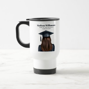 Personalised Modern Graduation Female Graduate Travel Mug