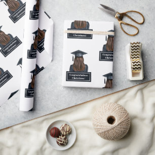 Personalised Modern Graduation Female Graduate Wrapping Paper