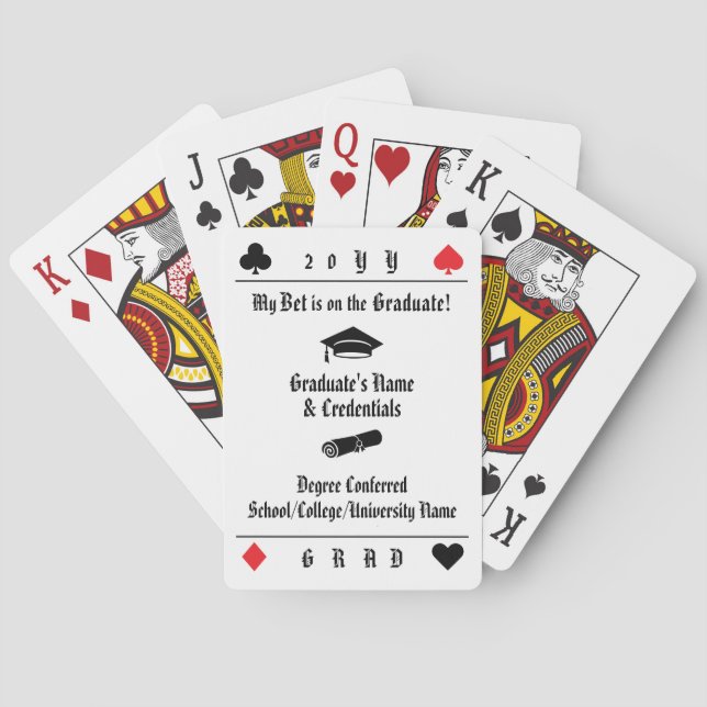Personalised Modern Graduation Playing Cards Suits (Back)