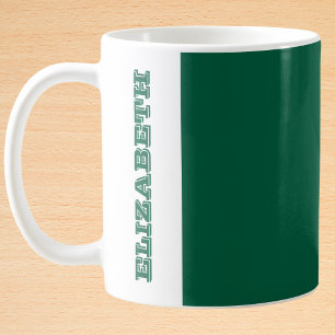 Personalised Modern Green Block Name Coffee Mug