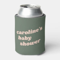 Personalised Modern Green Pink Retro Baby Shower 