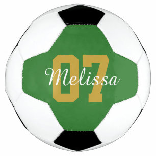 Personalised Modern Green Soccer Ball