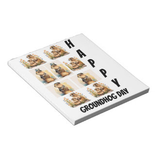 Personalised Modern Groundhog Day 9  Photo Collage Notepad
