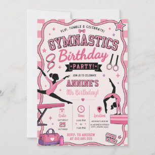 Personalised modern Gymnastics Birthday Invitation