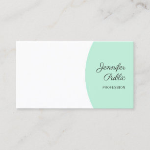 Personalised Modern Handwritten Elegant Mint Green Business Card
