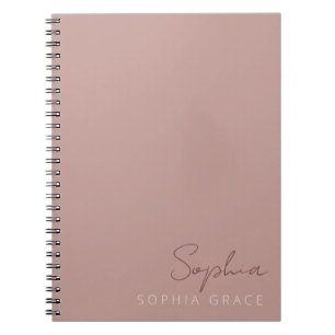 Personalised Modern Handwritten Script Dusty Rose Notebook
