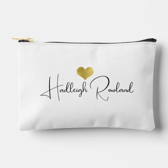 Personalised Modern Handwritten Script Name  Accessory Pouch (Front)