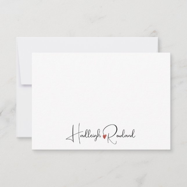 Personalised Modern Handwritten Script Name  Card (Front)