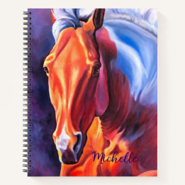 Personalised Modern Horse Art Spiral Notebook