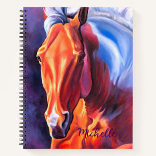 Personalised Modern Horse Art Spiral Notebook