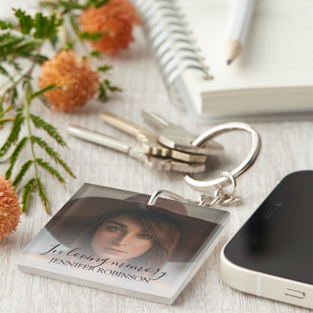 Personalised Modern In Loving memory | Memorial Key Ring (Front Right)