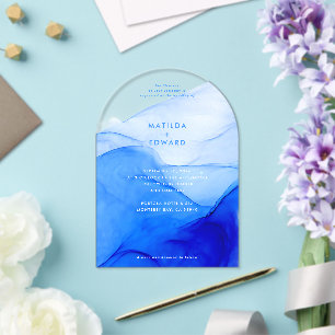 Personalised Modern Ink Wedding Abstract Bold Acrylic Invitations