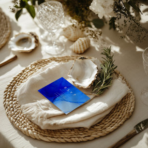 Personalised Modern Ink Wedding Bold Blue Abstract Enclosure Card