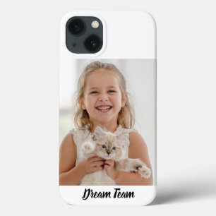 Personalised modern kid with animal photo iPhone 13 case