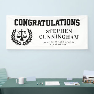 Personalised Modern Law School Graduation Banner