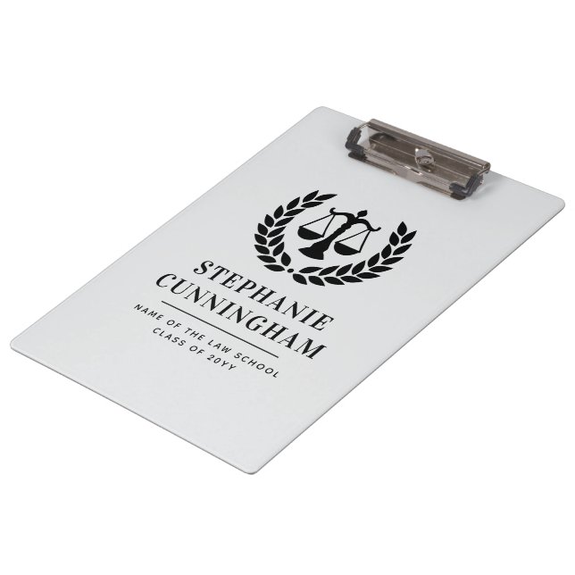 Personalised Modern Law School Graduation Clipboard (Angled)