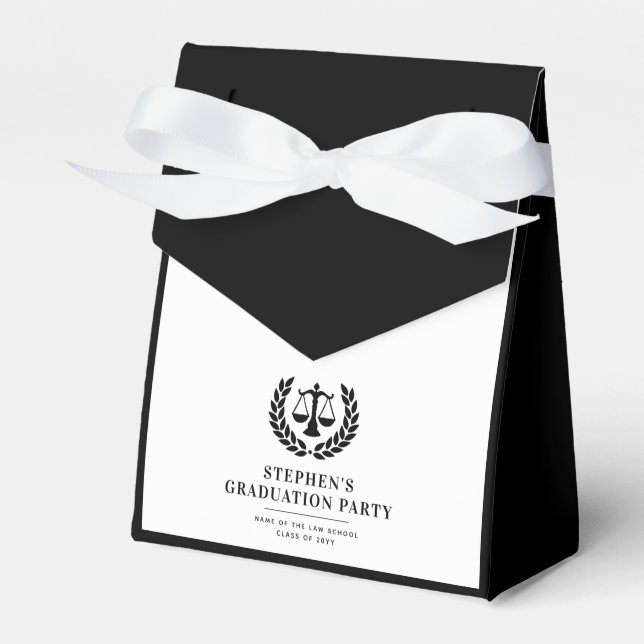 Personalised Modern Law School Graduation Favour Box (Front Side)