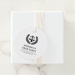 Personalised Modern Law School Graduation Favour Tags