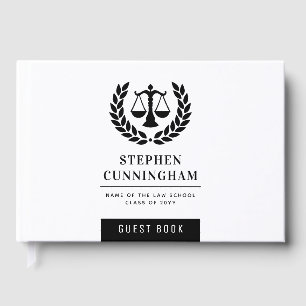 Personalised Modern Law School Graduation Guest Book