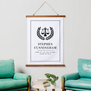 Personalised Modern Law School Graduation Hanging Tapestry