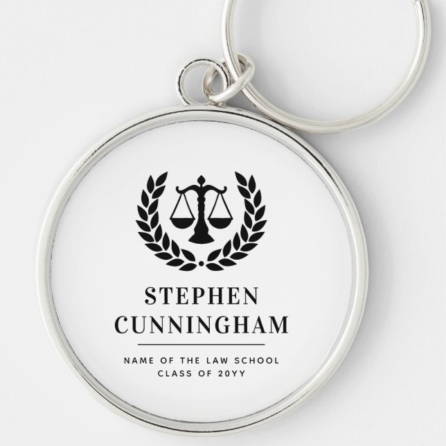 Personalised Modern Law School Graduation Key Ring (Front)