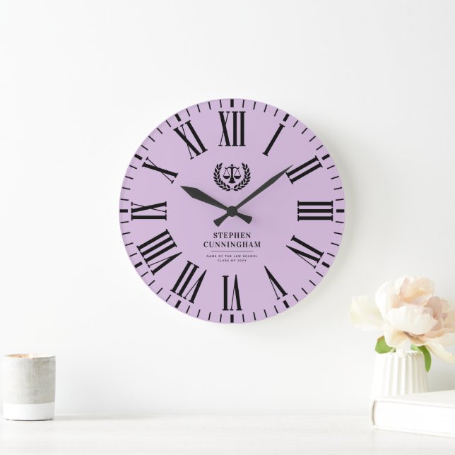 Personalised Modern Law School Graduation Large Clock (Home)