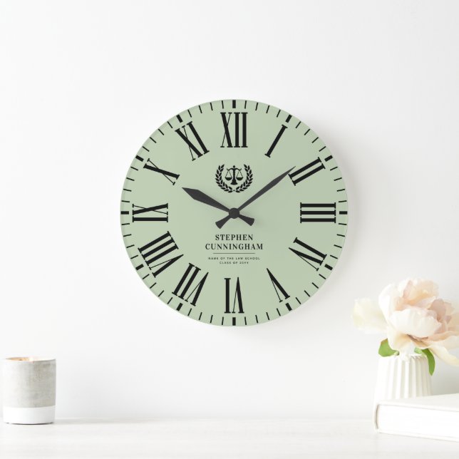 Personalised Modern Law School Graduation Large Clock (Home)