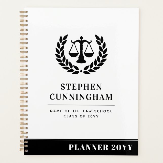 Personalised Modern Law School Graduation Planner (Front)